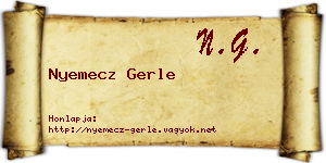 Nyemecz Gerle névjegykártya